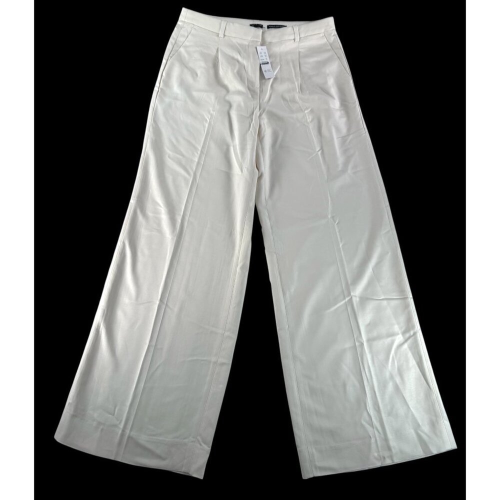 J.Crew Lower-rise Essential wide-leg pant in city twill 90s money cream‎ sz 8P